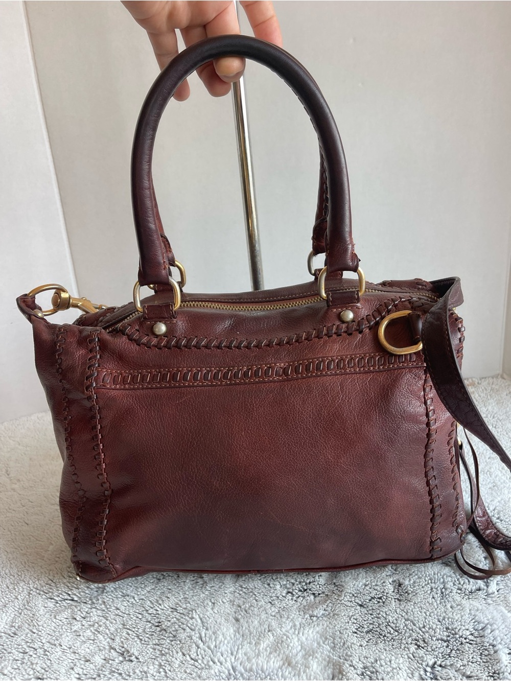 Rebecca Minkoff MBA Brown  Leather Satchel Bag Crossbody Purse - Picture 7 of 15